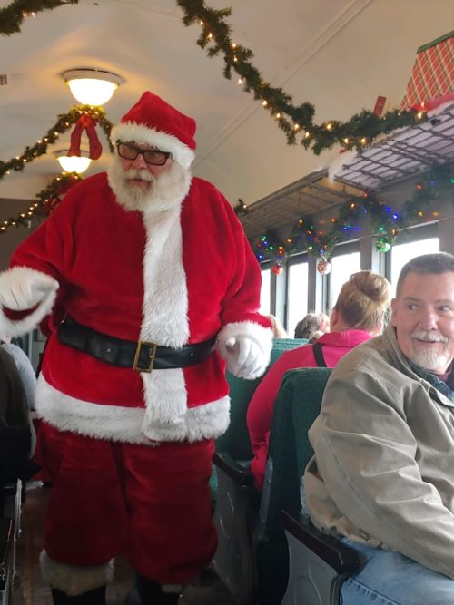 Now Boarding for the Santa Holiday Christmas Train Rides